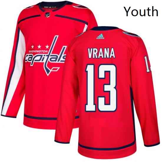 Youth Adidas Washington Capitals 13 Jakub Vrana Authentic Red Home NHL Jersey